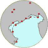 Mappa della rete di stazioni CheVentoFa